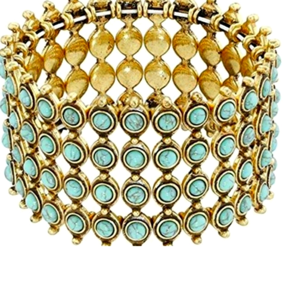 Lucky Brand Gold and Turquoise bracelet